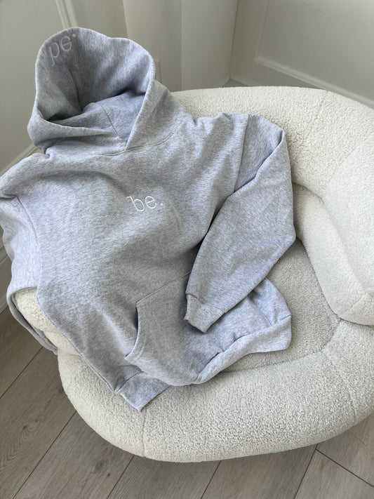 the be. hoodie / shale